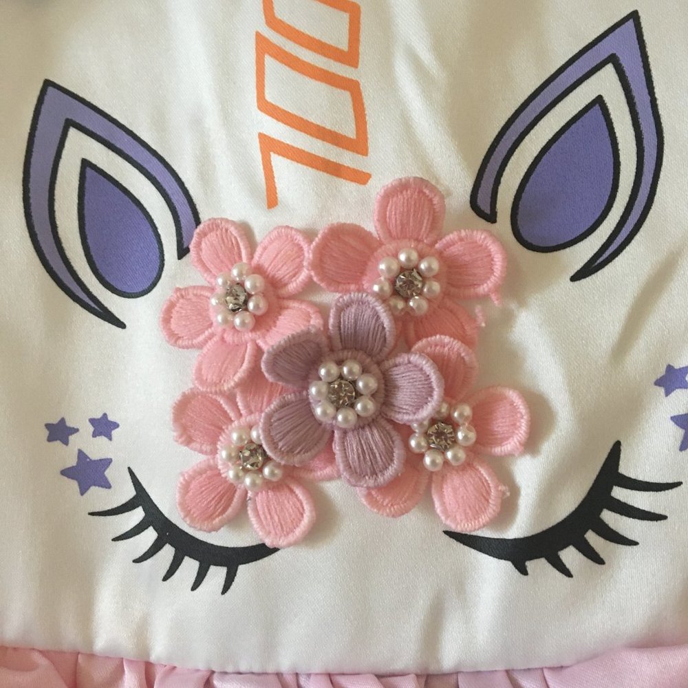 NEW Unicorn Sparkly Little Girls Tutu Dress for Dress Up or Parties - Picture 3 of 6